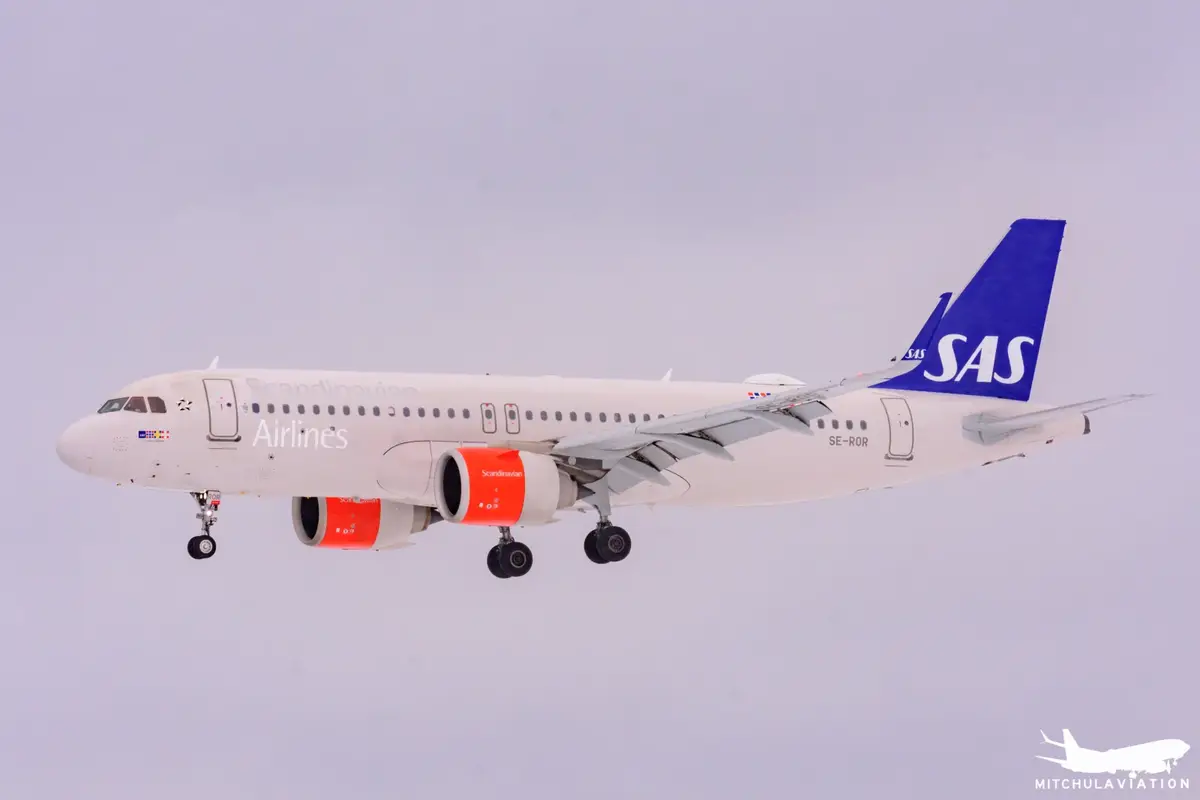 SAS Airbus A320neo på Stockholm Arlanda