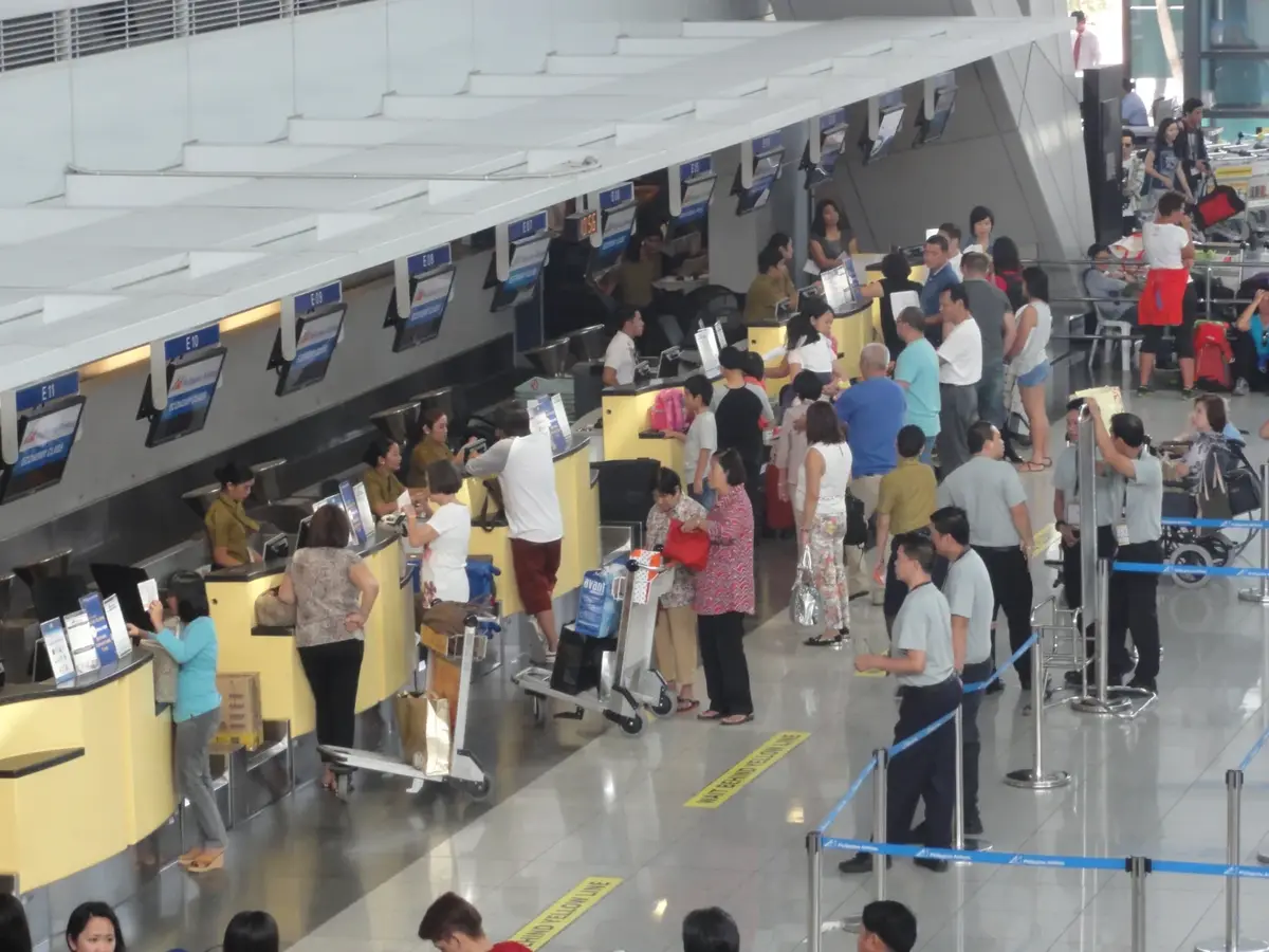 Biljett- och incheckningshallen i Terminal 3 på Manilas flygplats