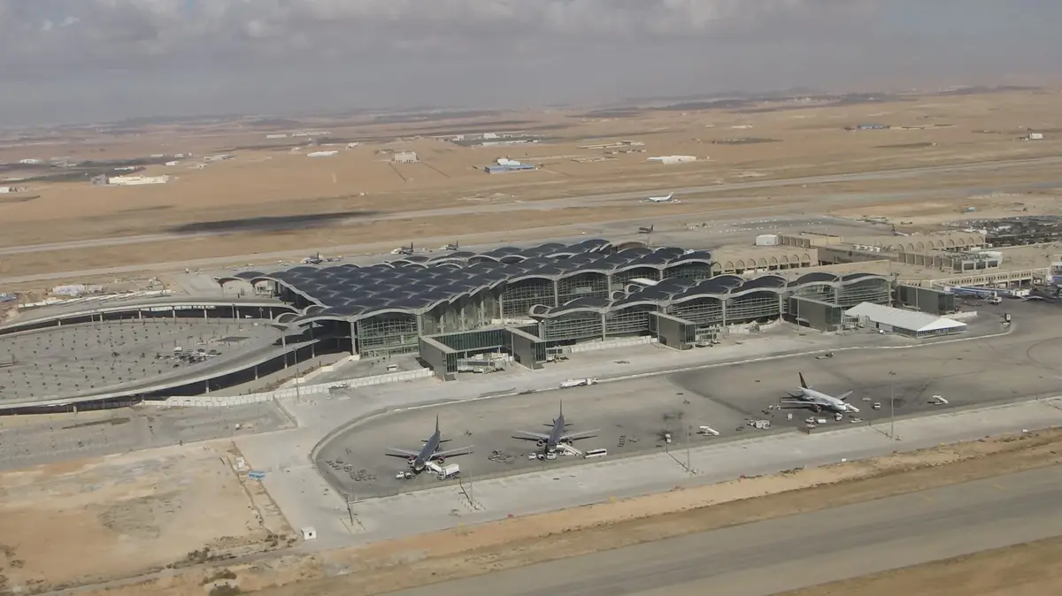 Nya terminalen på Queen Alia International Airport i Jordanien